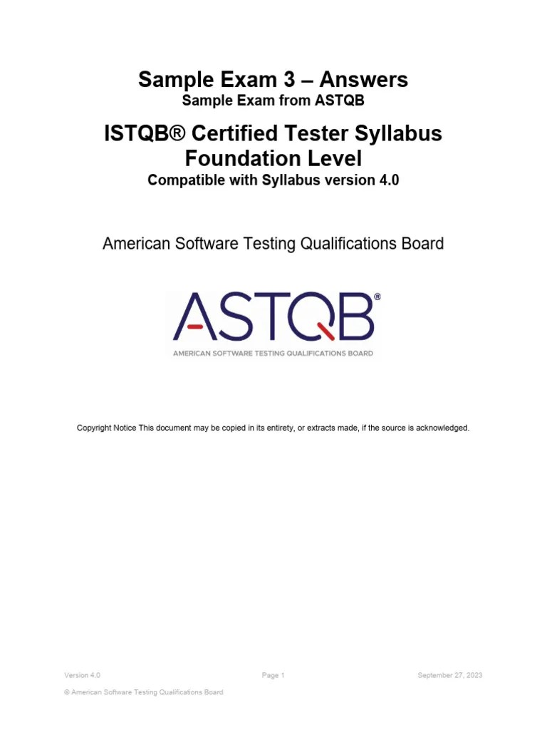 CTFL-4.0-Sample-Exam3-2-Answers | PDF