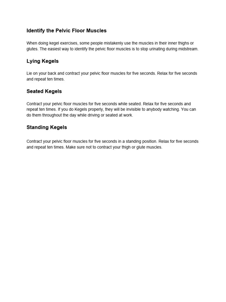 Simple Kegel Exercises For Men | PDF