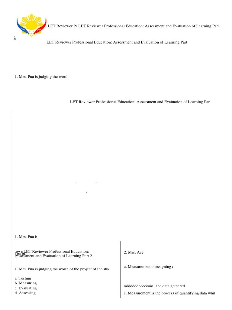 Assessment And Evaluation Of Learning Part 2 | PDF | Educational Assessment | Rubric (Academic)