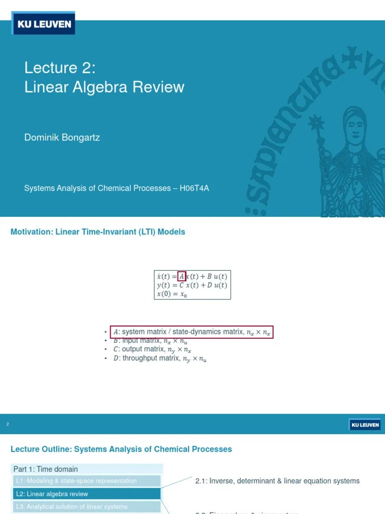 L2 Linear Algebra Review | PDF | Eigenvalues And Eigenvectors | Matrix (Mathematics)