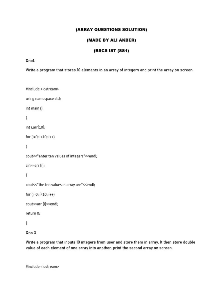 Array Questions | PDF