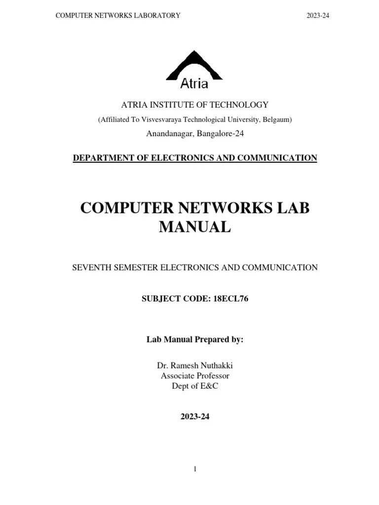 CN Lab - Manual (2023-24) Odd Sem | PDF | Computer Network | Network ...