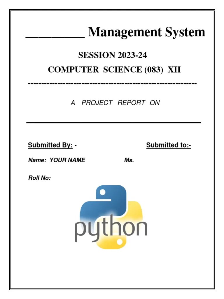 Sample Computer Project File | PDF