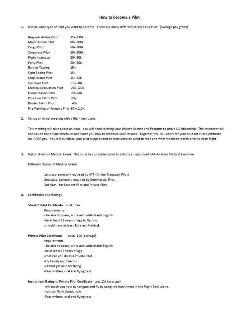 How To Become A Pilot | PDF