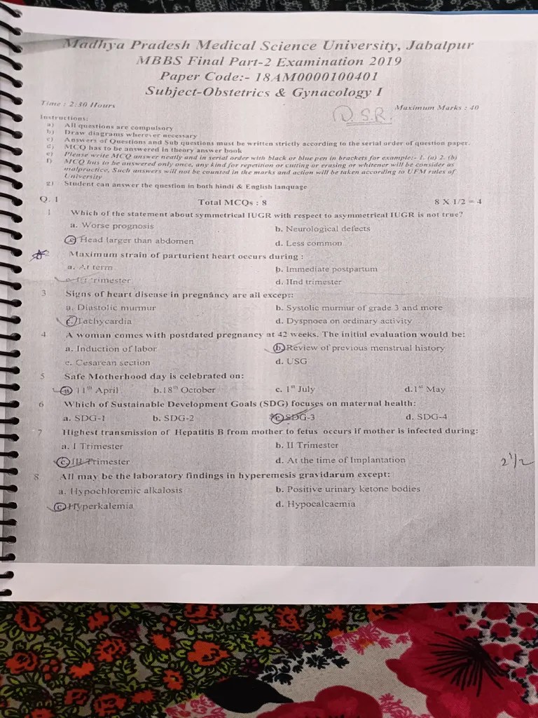 Obs Gyn Mcqs Solved | PDF