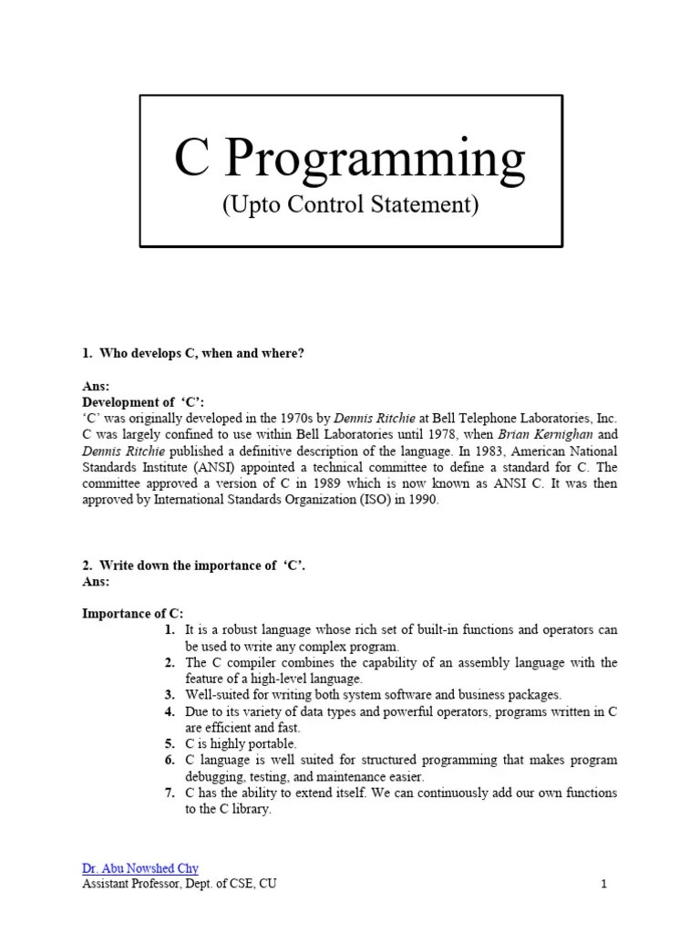Cs Sheet 1 | PDF | Integer (Computer Science) | Control Flow