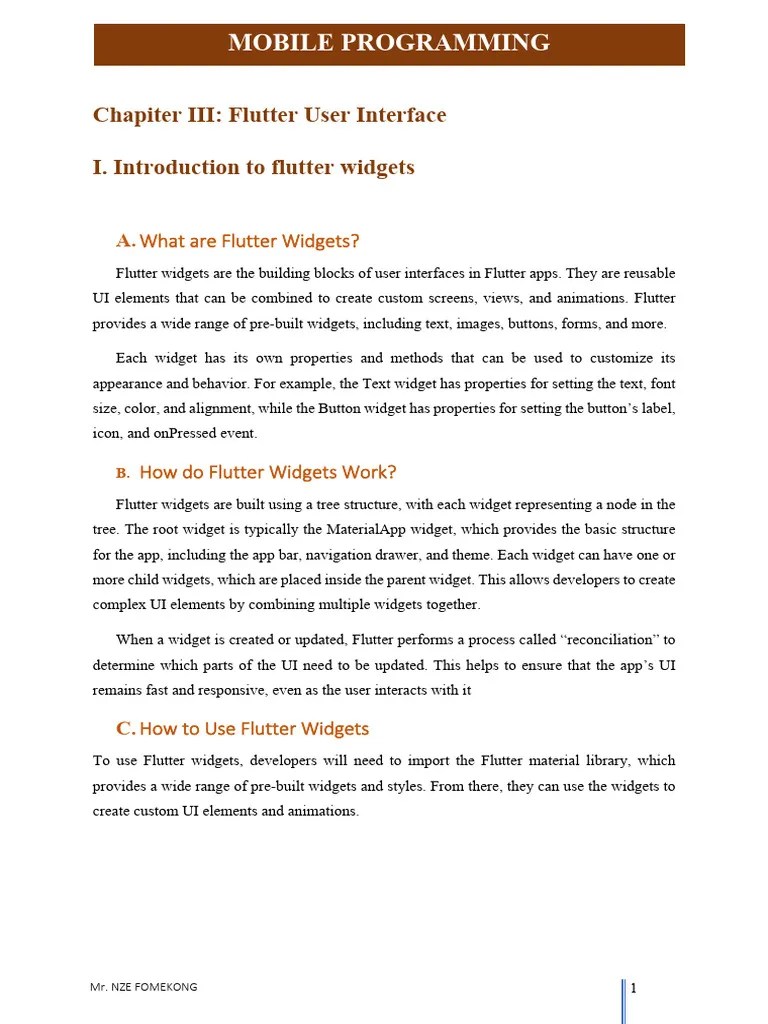 Flutter PDF Chapiter 3 | PDF