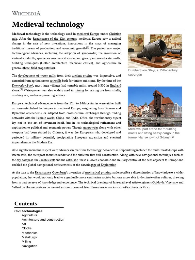 06 Medieval - Technology | PDF | Social Science | Art