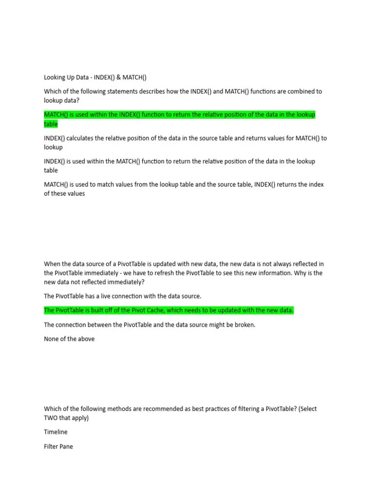 Fundamentals Of Data Analysis In Excel | PDF