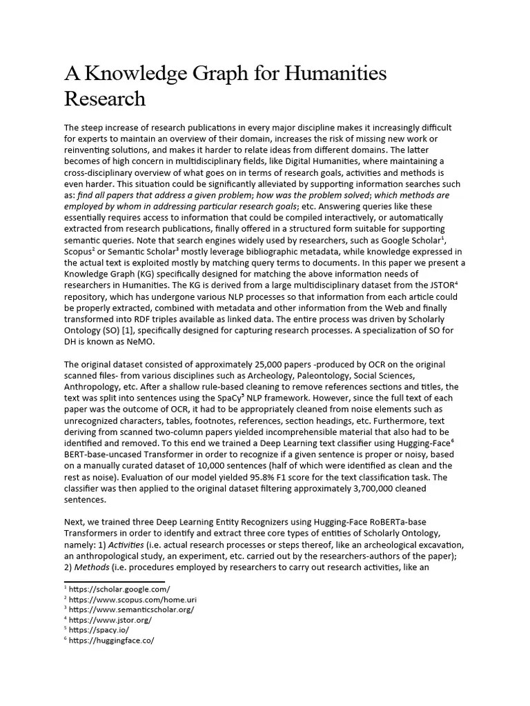 A Knowledge Graph For Humanities Research | PDF | Semantic Web | Metadata