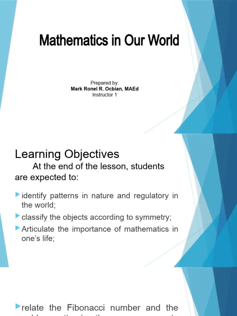 Chapter 1 - Mathematics In Our World | PDF | Pattern | Fractal
