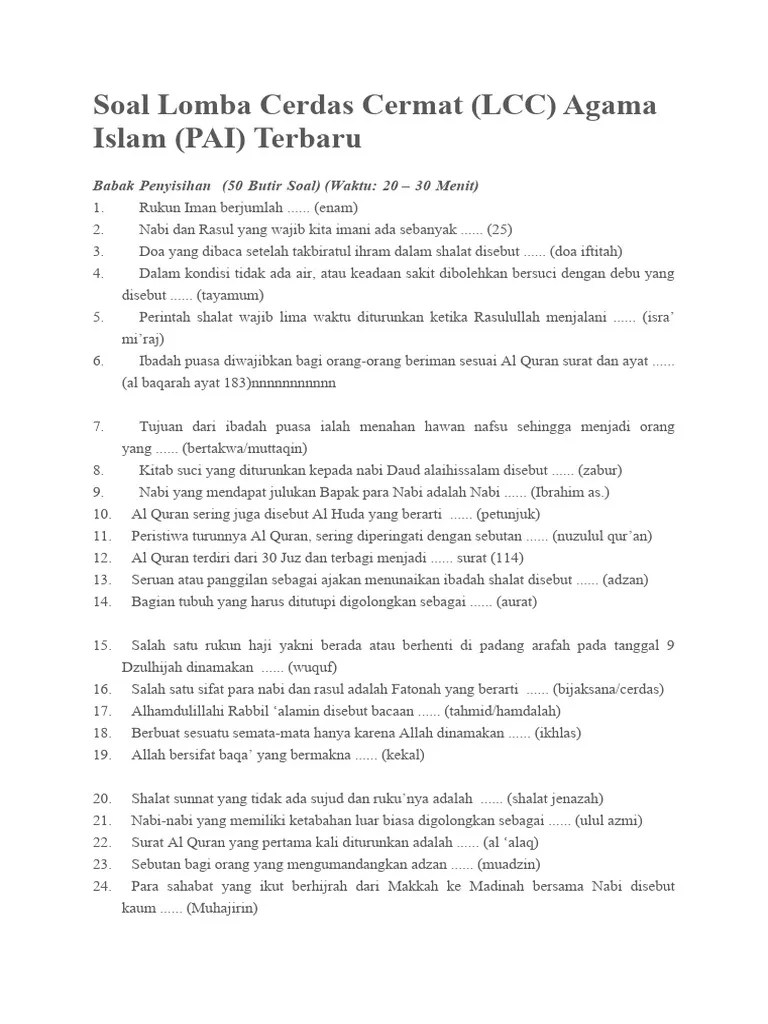 Soal Lomba Cerdas Cermat | PDF