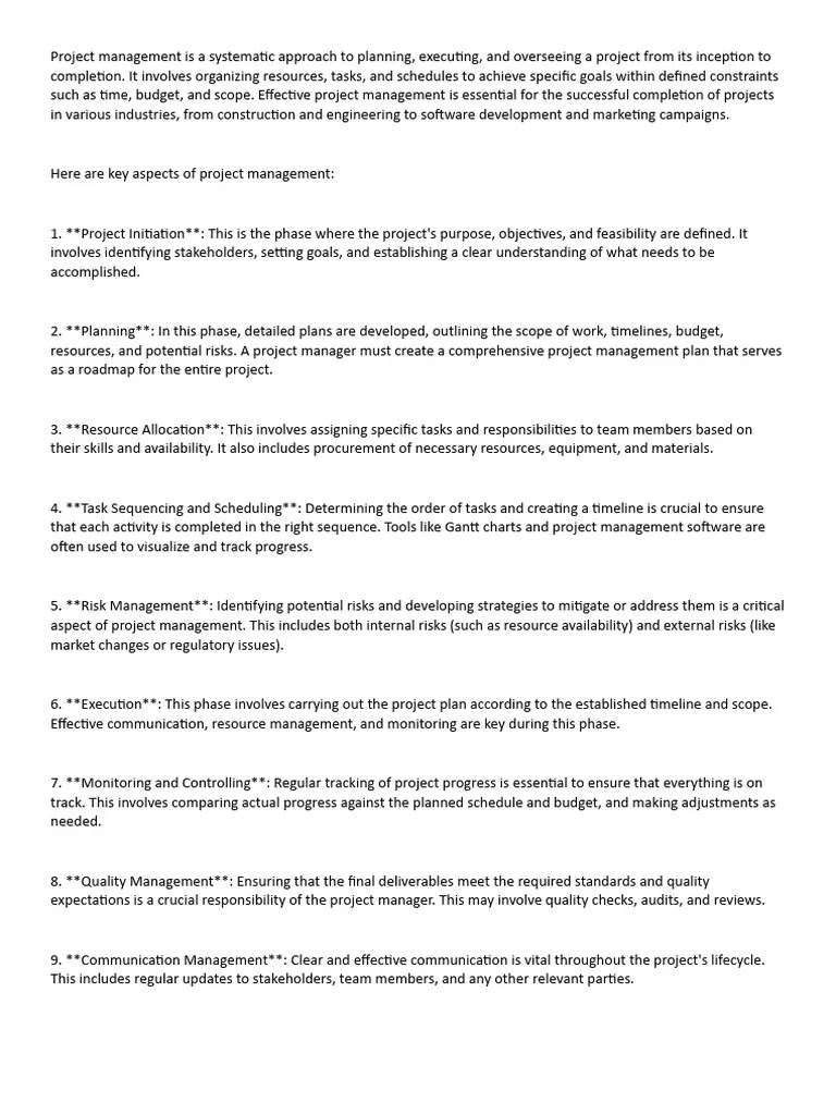 Project Management | PDF