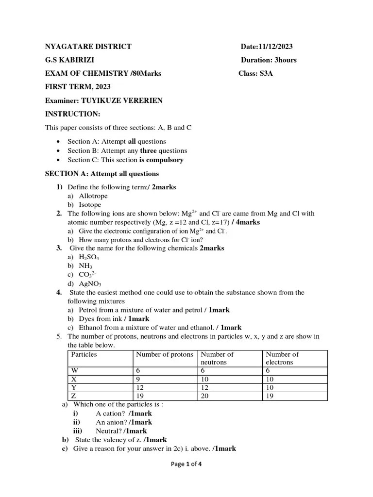 EXAM S3 1rst Term 2023 | PDF