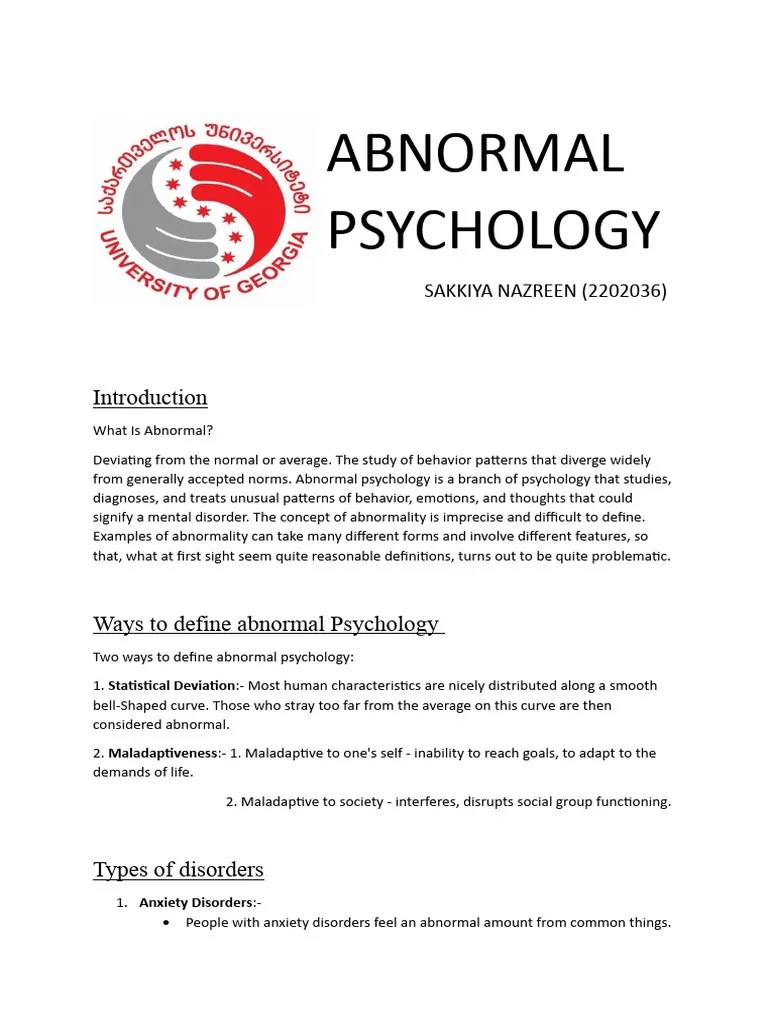 Abnormal Psychology | PDF