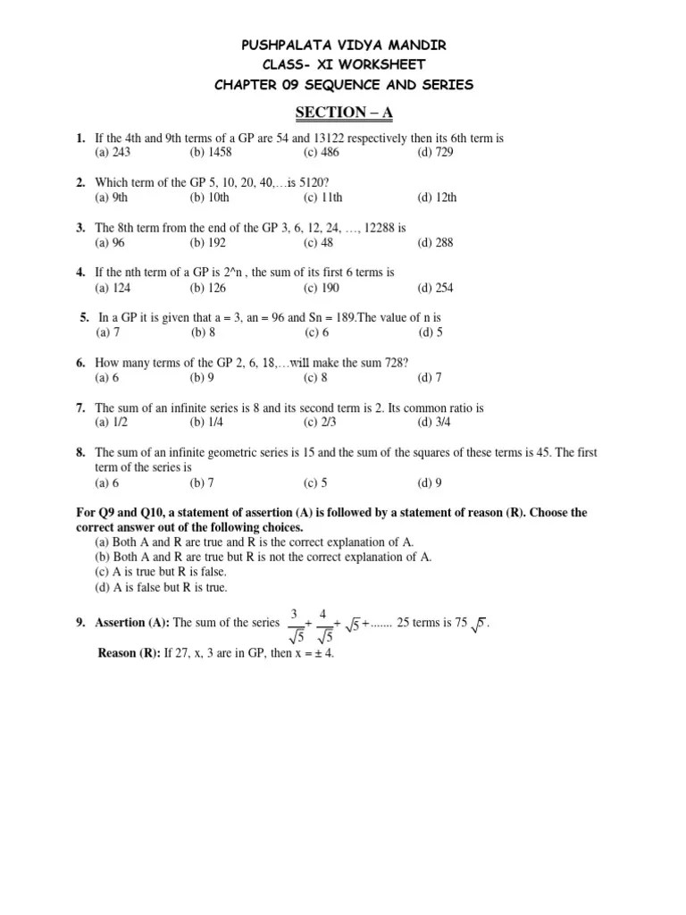Sequence And Series | PDF