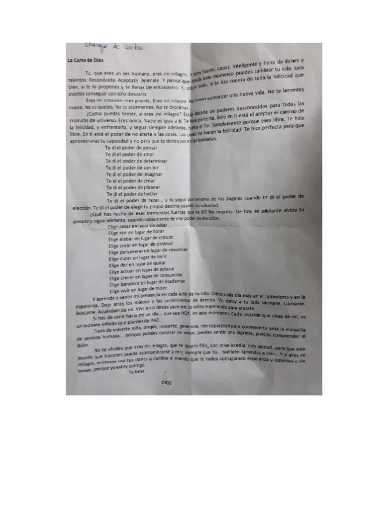 Carta Dios | PDF