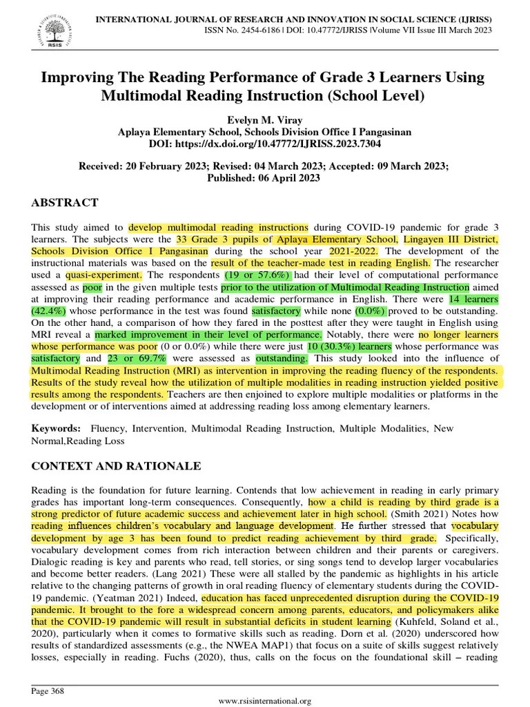 Improving Reading Performance | PDF