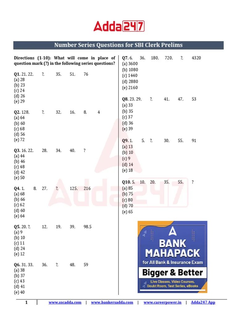 100 Number Series Question And Solutions | PDF