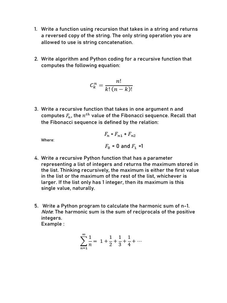 Recursion | PDF | Function (Mathematics) | String (Computer Science)
