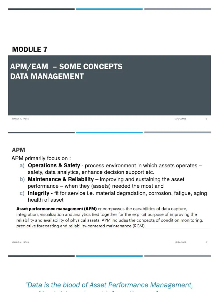 Asset data in the apm implementation
