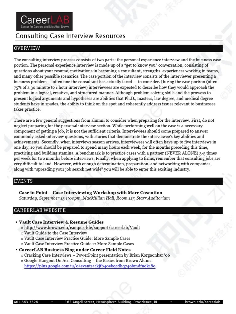 Consulting Case Interview Prep Materials | PDF