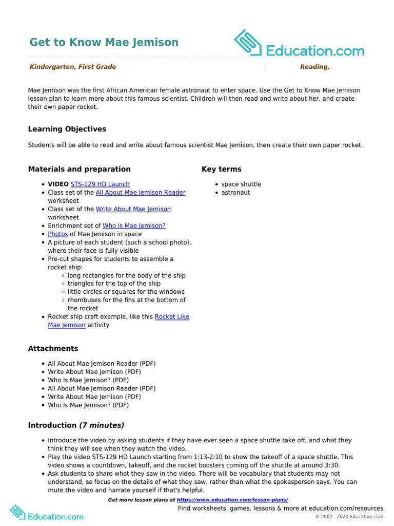 Usr Local Src Education.com Files Static Lesson Plans Get To Know Mae ...