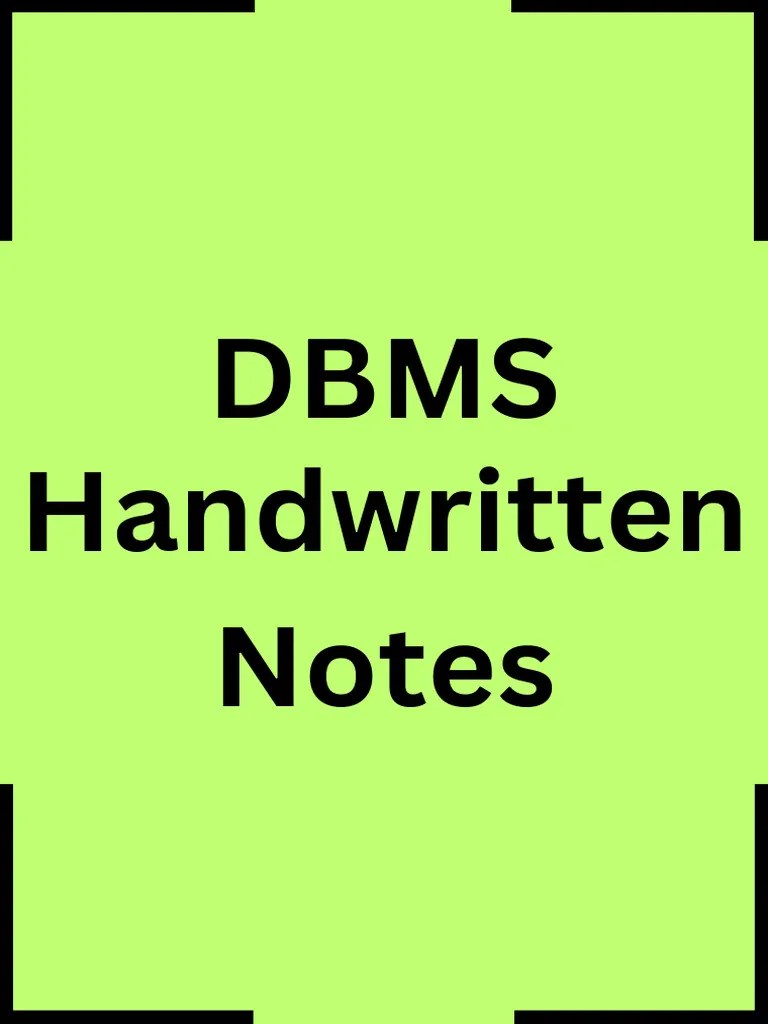 DBMS Handwritten Notes-1 | PDF