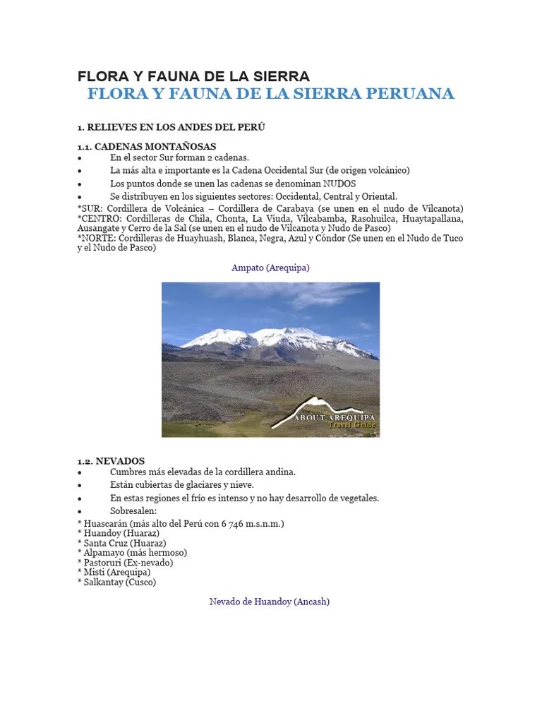 FLORA Y FAUNA DE LA SIERRA | PDF