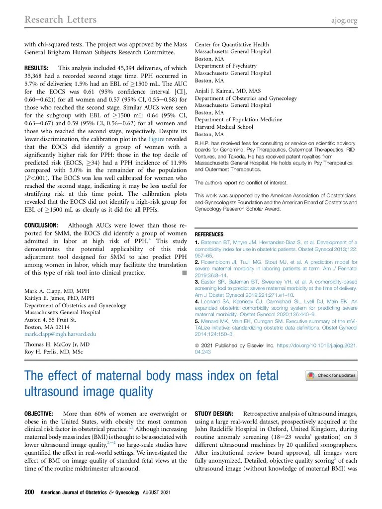 The Effect Of Maternal Body Mass Index On Fetal Ul | Download Free PDF | Human Reproduction ...