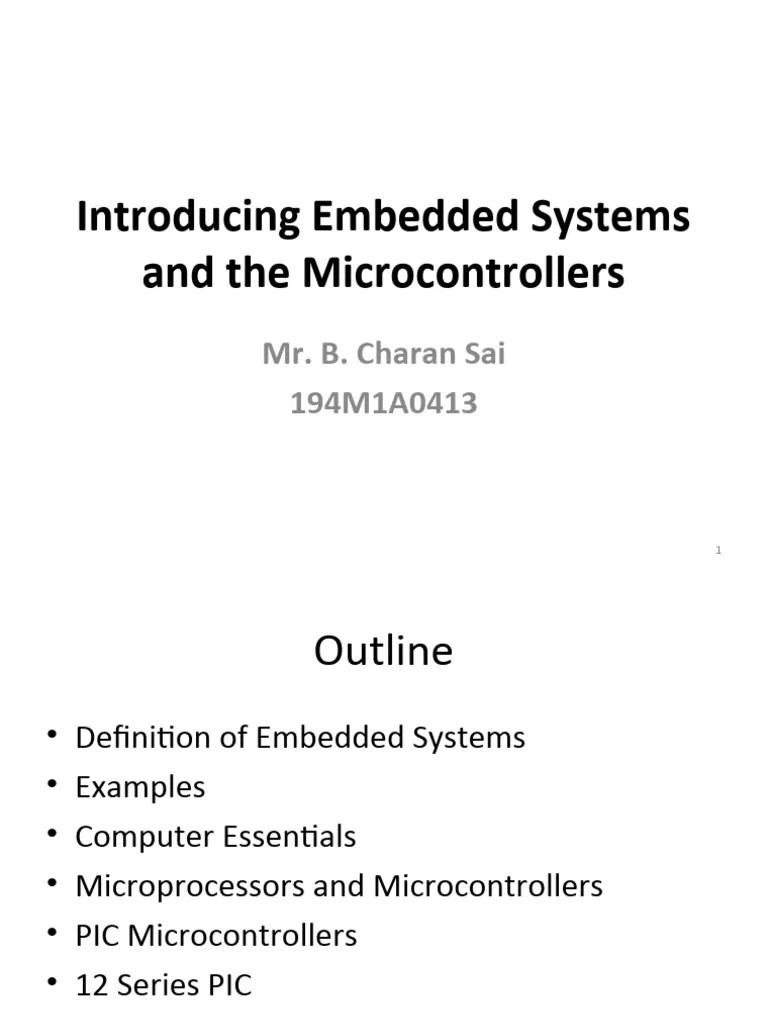 1 Introducing Embedded Systems And The Microcontrollers | PDF | Microcontroller | Microprocessor