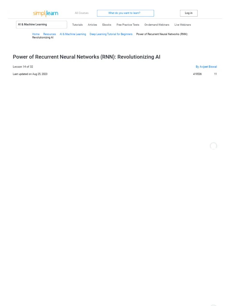 Power Of Recurrent Neural Networks (RNN) - Revolutionizing AI | PDF | Artificial Neural Network ...