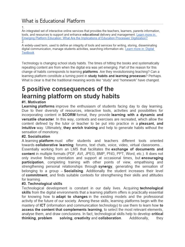 What Is Educational Platform | PDF | Educational Technology | Learning