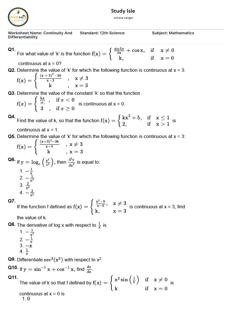 5.continuity And Differentiability | PDF