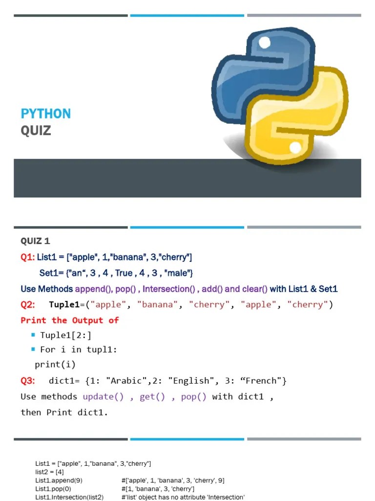 Python QUIZ | PDF