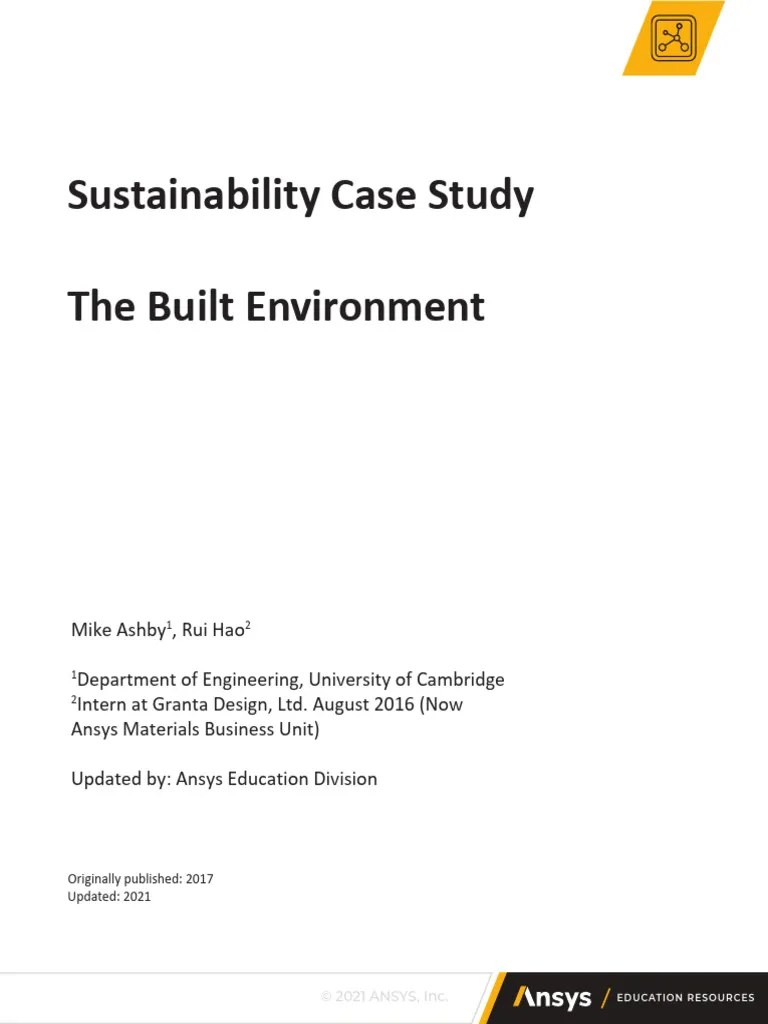Sustainability Built Environment Case Study CASSDBEN21 | PDF