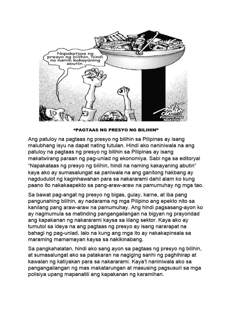 Pagtaas NG Presyo NG Bilihin | PDF