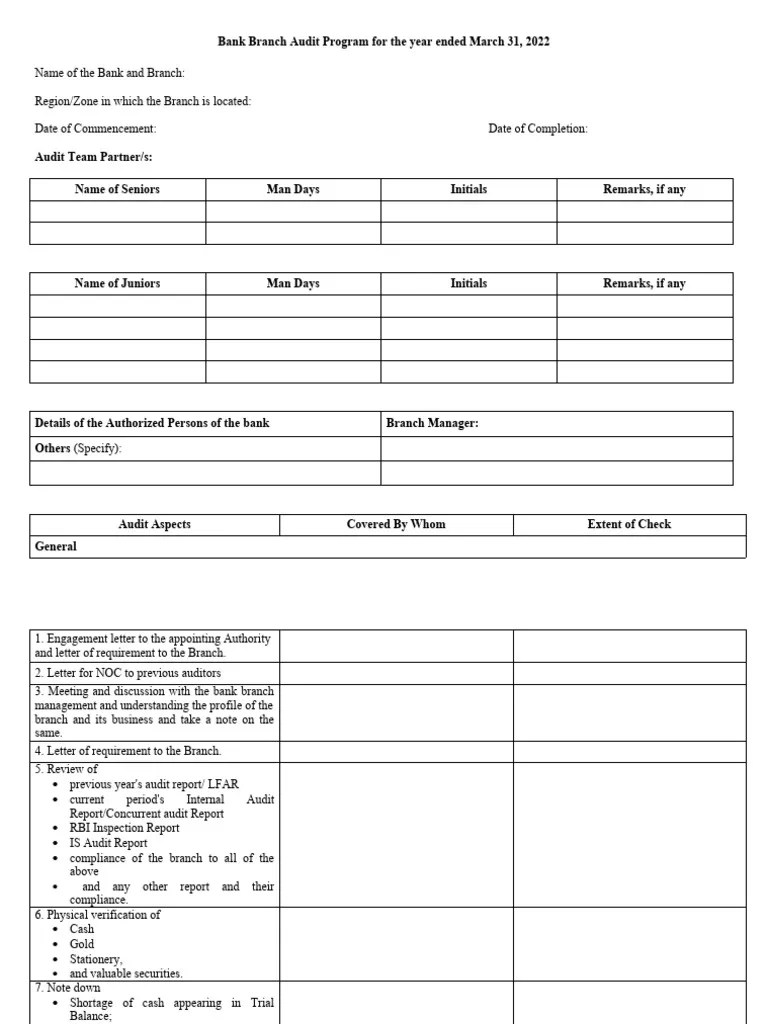 Audit Programme | PDF | Debits And Credits | Audit