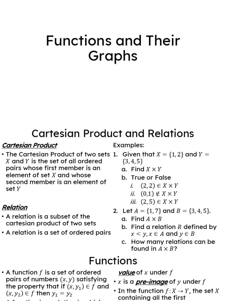 Notes 1 Functions And Their Graphs (Calculus 1) | PDF