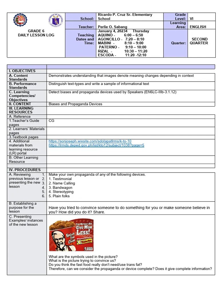 2 - Detect Biases And Propaganda Devices - December 2023 | PDF | Propaganda | Teachers