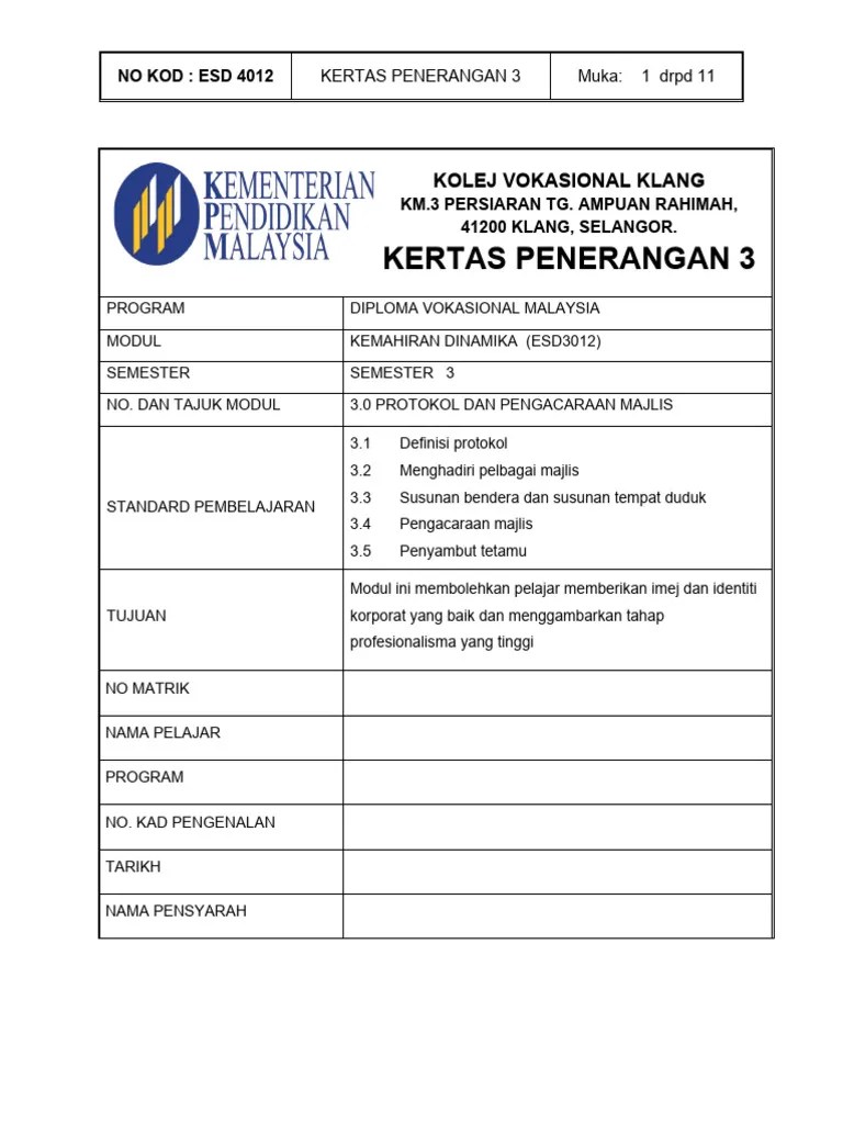 KERTAS PENERANGAN - Modul 3 | PDF