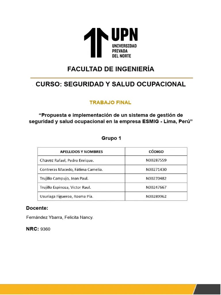 Informe Final - Seguridad Y Salud | Descargar Gratis PDF | Seguridad Y ...