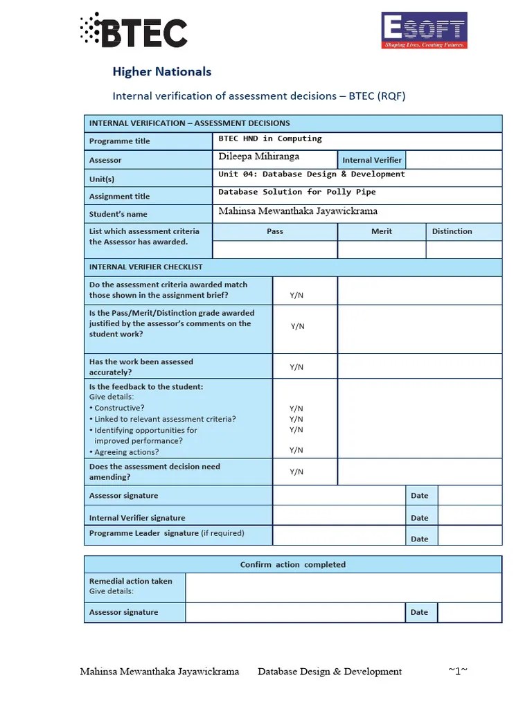 1152-1619622711350-Unit 04 - Database Design And Development - Reworded ...