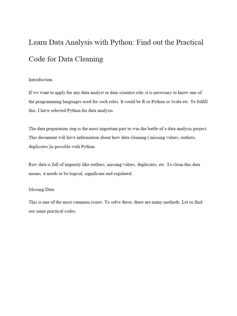Learn Data Analysis With Python | PDF | Data Analysis | Data
