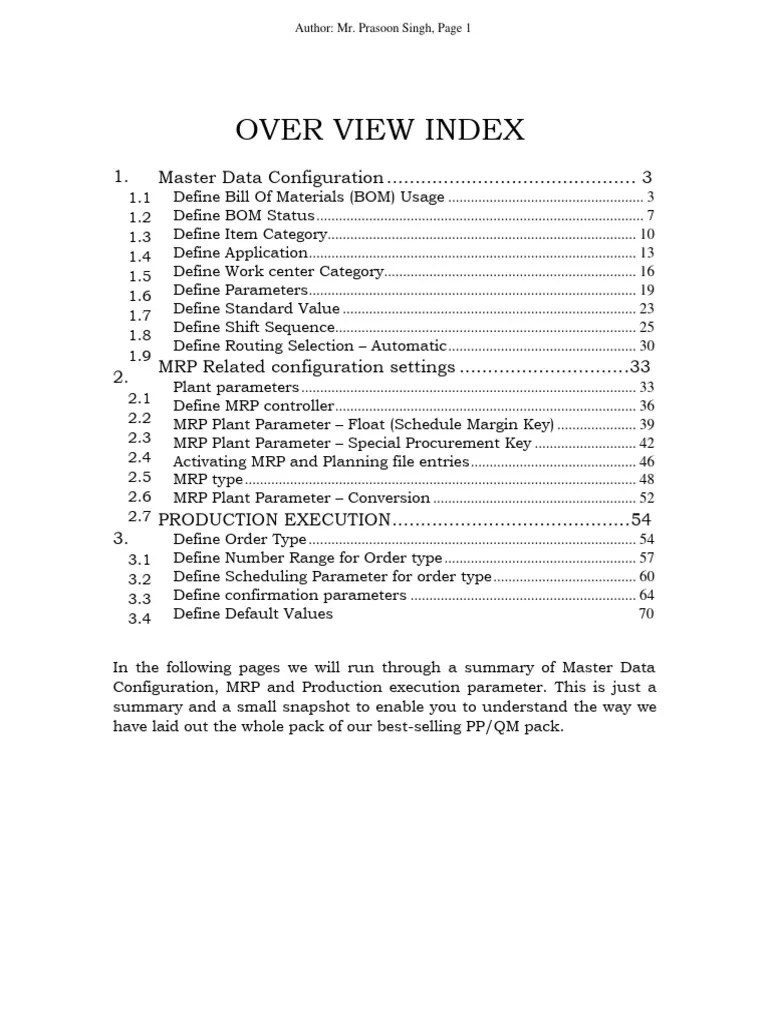 3_updated_SAP_PP_QM_Configuration_Pack (1) | PDF | Cost | Routing