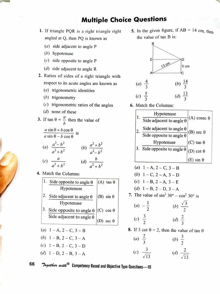 Trigonometry Class 10 Test | PDF | Trigonometry | Triangle
