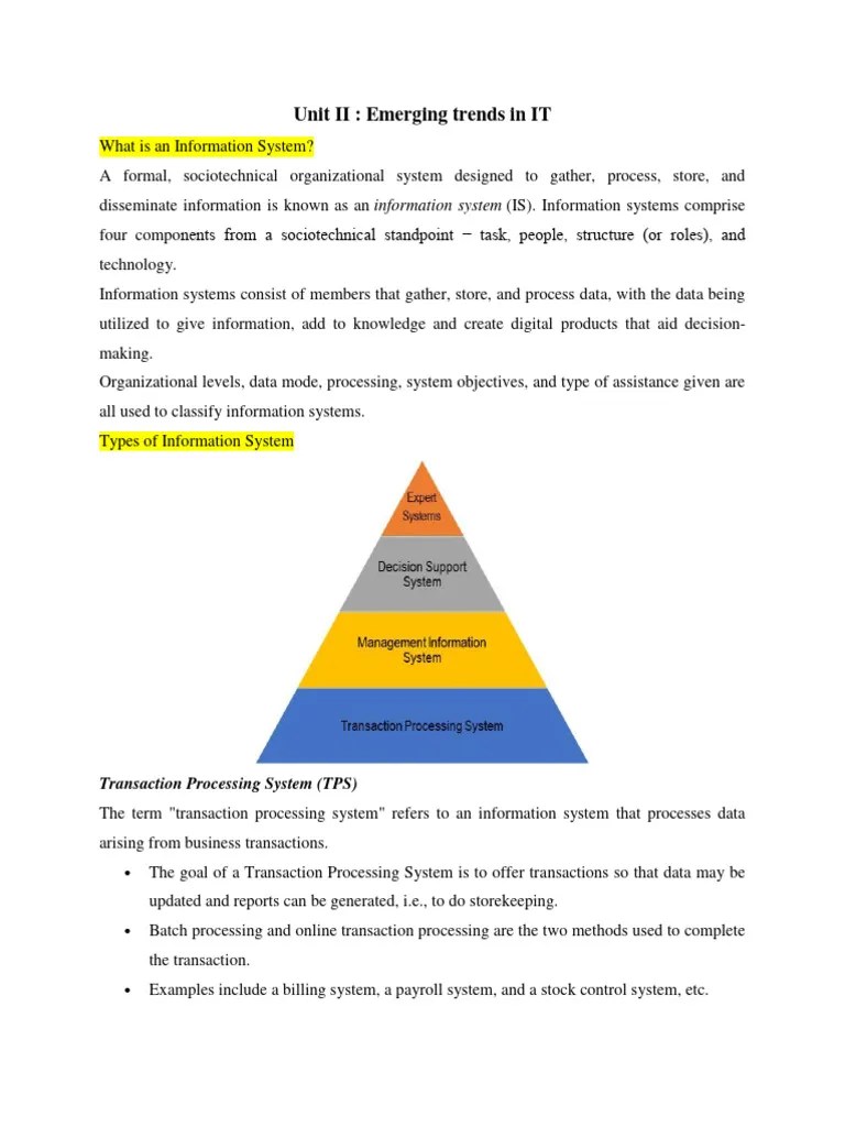 IT-Unit 2 | PDF | System | Information