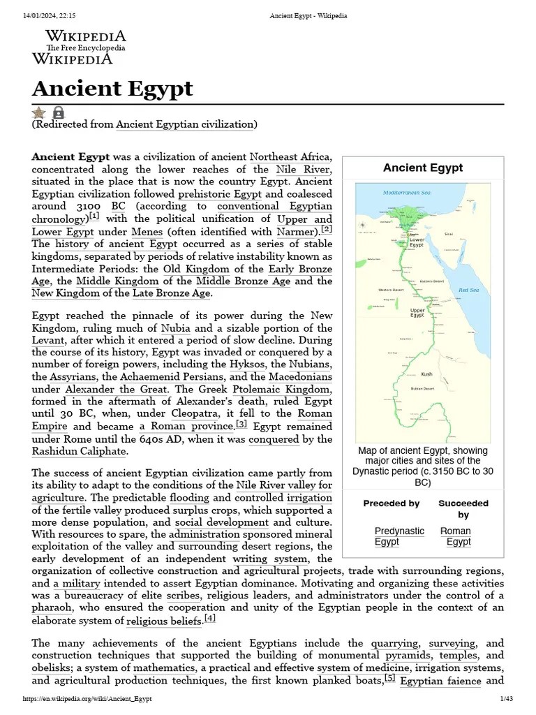 Ancient Egypt - Wikipedia | PDF | History