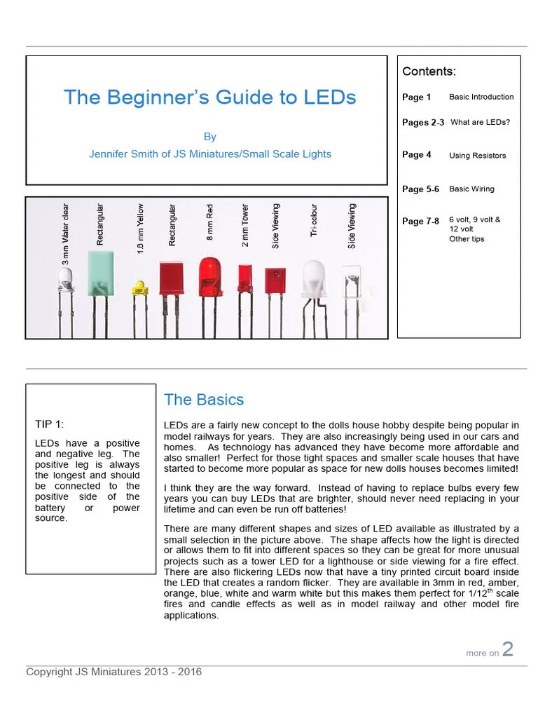 Beginners Guide To LEDs | PDF | Direct Current | Light Emitting Diode