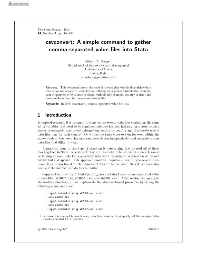 Gaggero 2014 Csvconvert A Simple Command To Gather Comma Separated ...